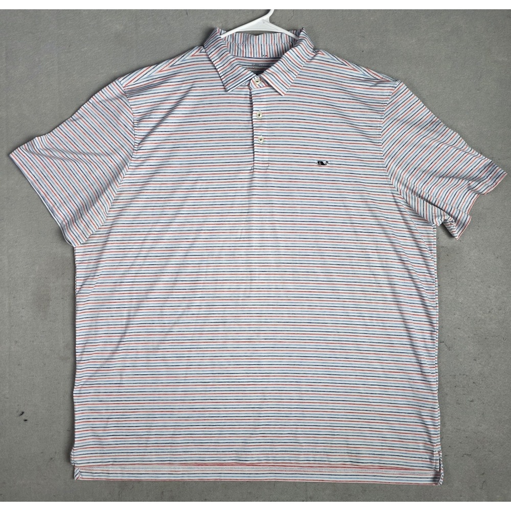 Vineyard Vines OTG Polo Shirt Mens XXL On The Go Sankaty Performance Striped